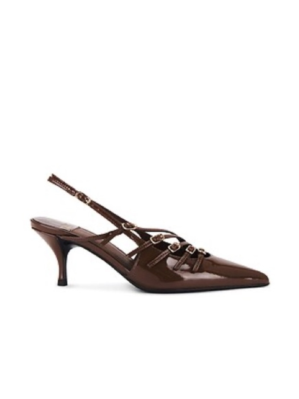 Jeffrey Campbell- LASH 2 SLING BACK IN BROWN PATENT